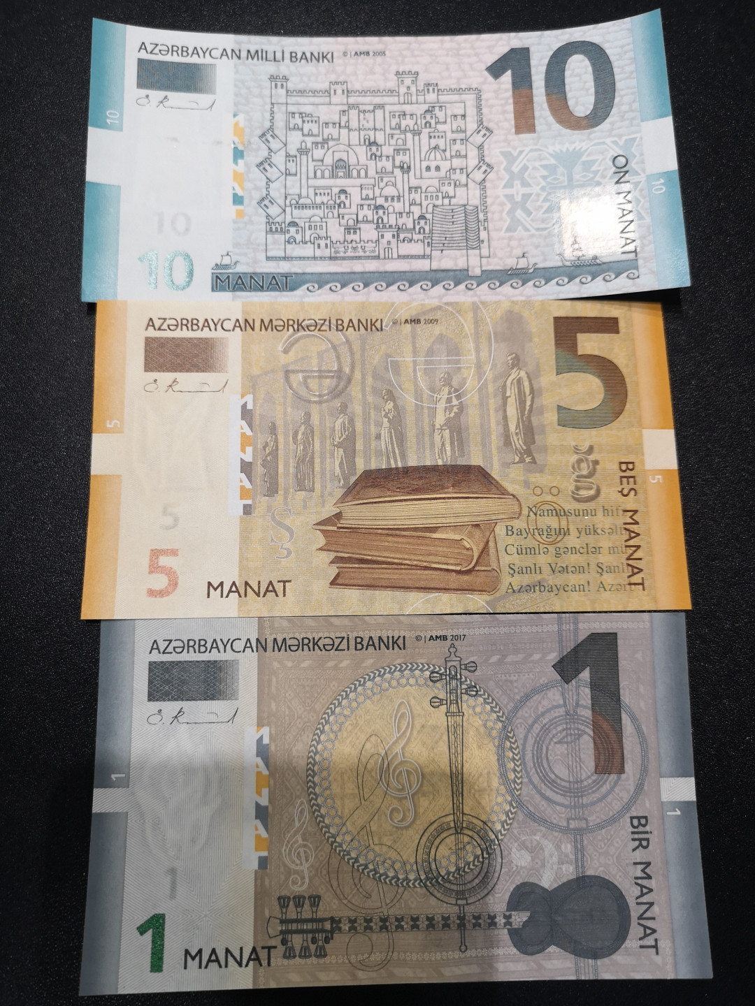 《外钞收藏家》第一百四十六期拍卖-超百件大拍场（本期106件） 阿塞拜疆 一套 3张 全新UNC