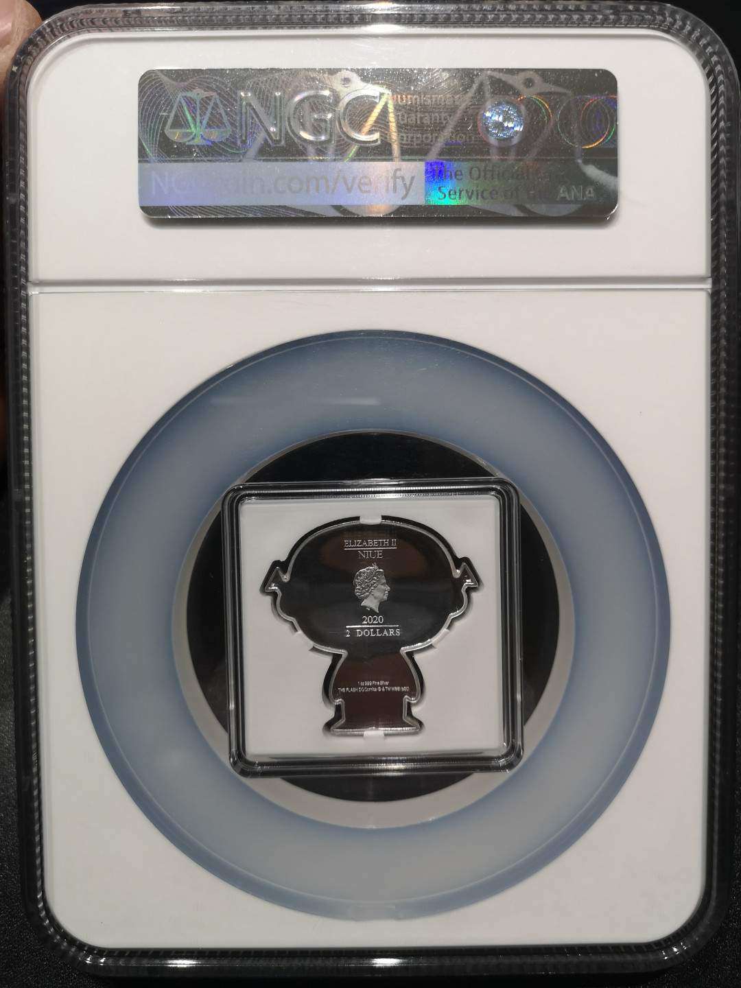 《外钞收藏家》第一百四十六期拍卖-超百件大拍场（本期106件） 2020纽埃 卡通系列银币 2刀 NGC评级70分 首发 大号壳子