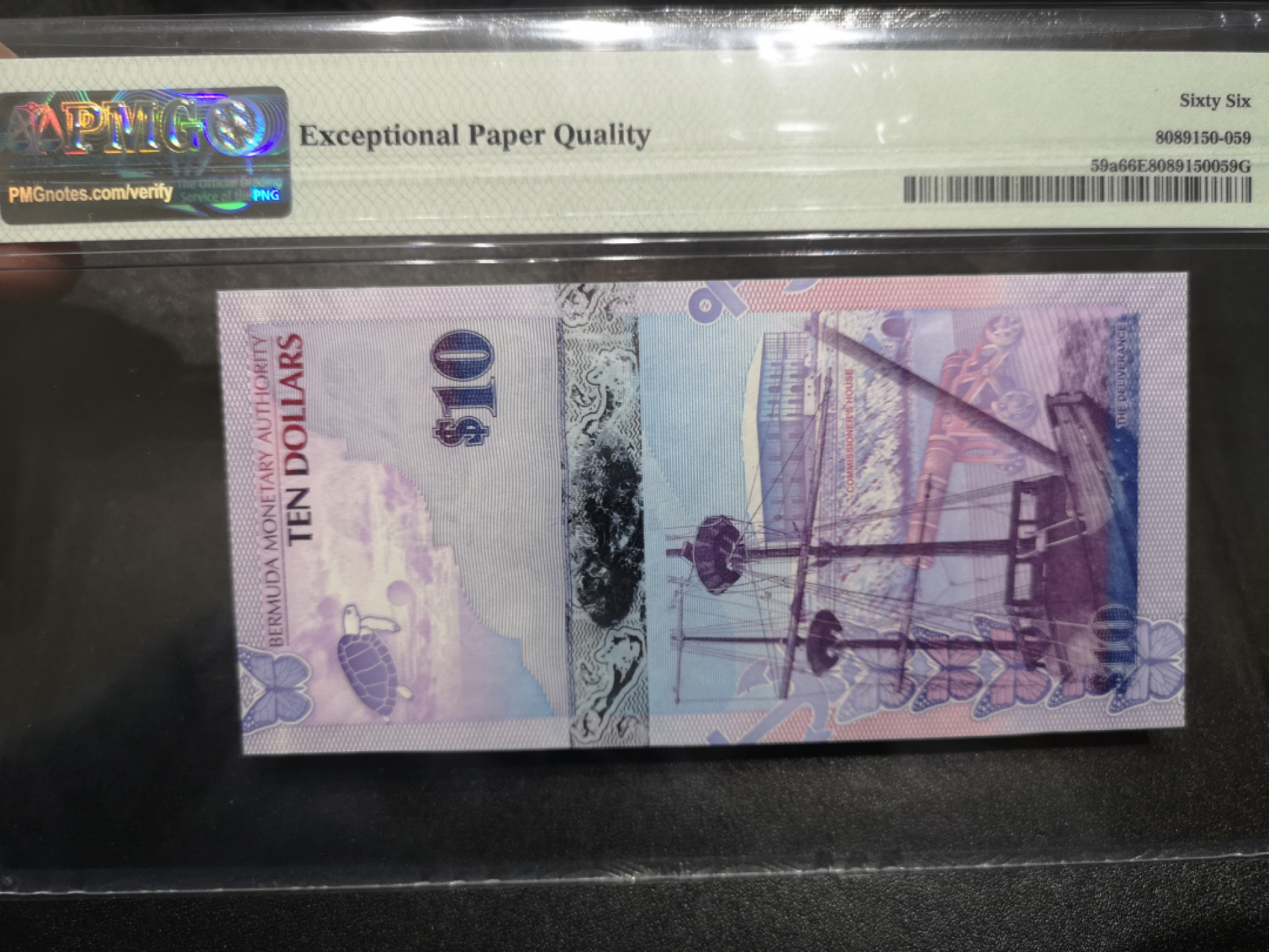 《外钞收藏家》第一百四十六期拍卖-超百件大拍场（本期106件） 2009年百慕大10刀 PMG66 洋葱冠