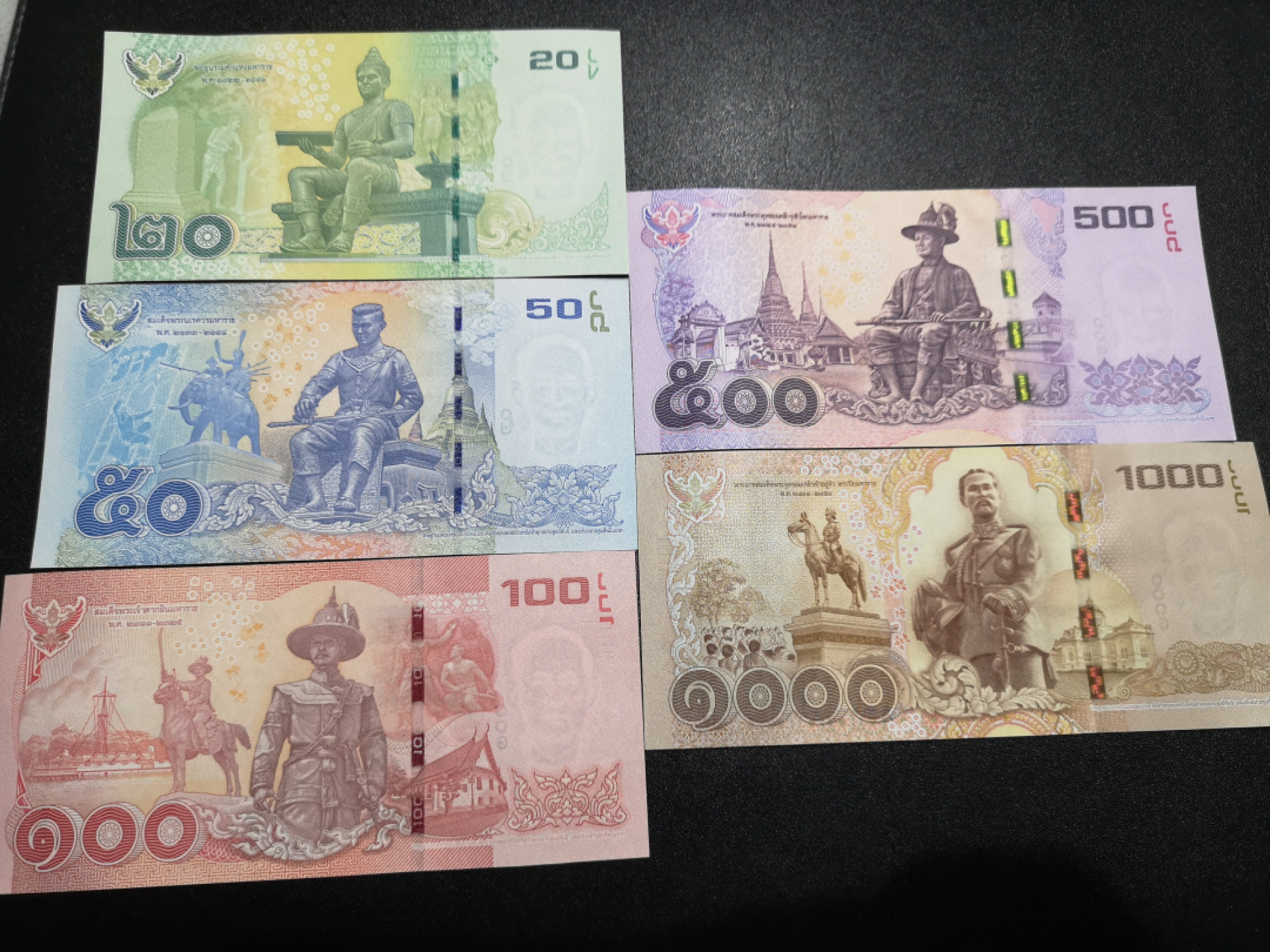 《外钞收藏家》第一百四十六期拍卖-超百件大拍场（本期106件） 泰铢 一套 5张 全新UNC