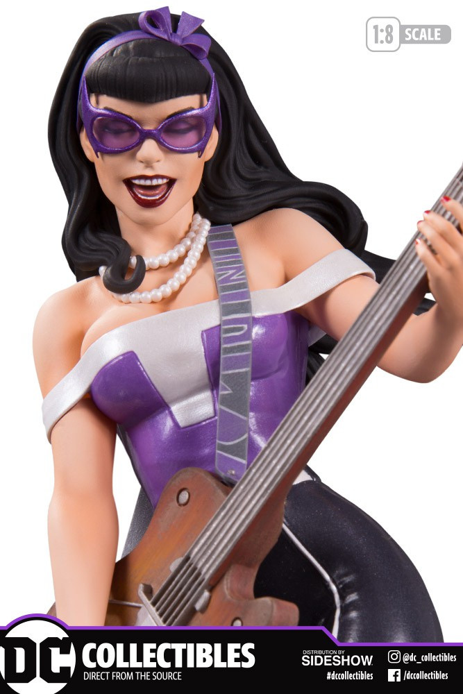 零元拍：SIDESHOW 905105 1/8 DC COMICS 女乐手雕像，全新未拆。