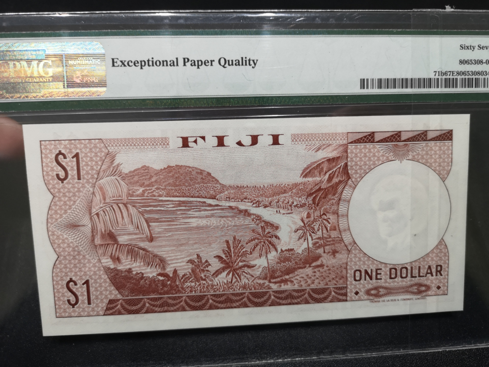 《外钞收藏家》第一百四十六期拍卖-超百件大拍场（本期106件） 1974年斐济1刀 PMG67