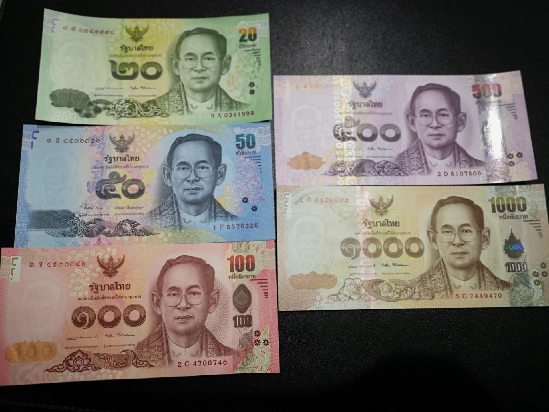 《外钞收藏家》第一百四十六期拍卖-超百件大拍场（本期106件） 泰铢 一套 5张 全新UNC