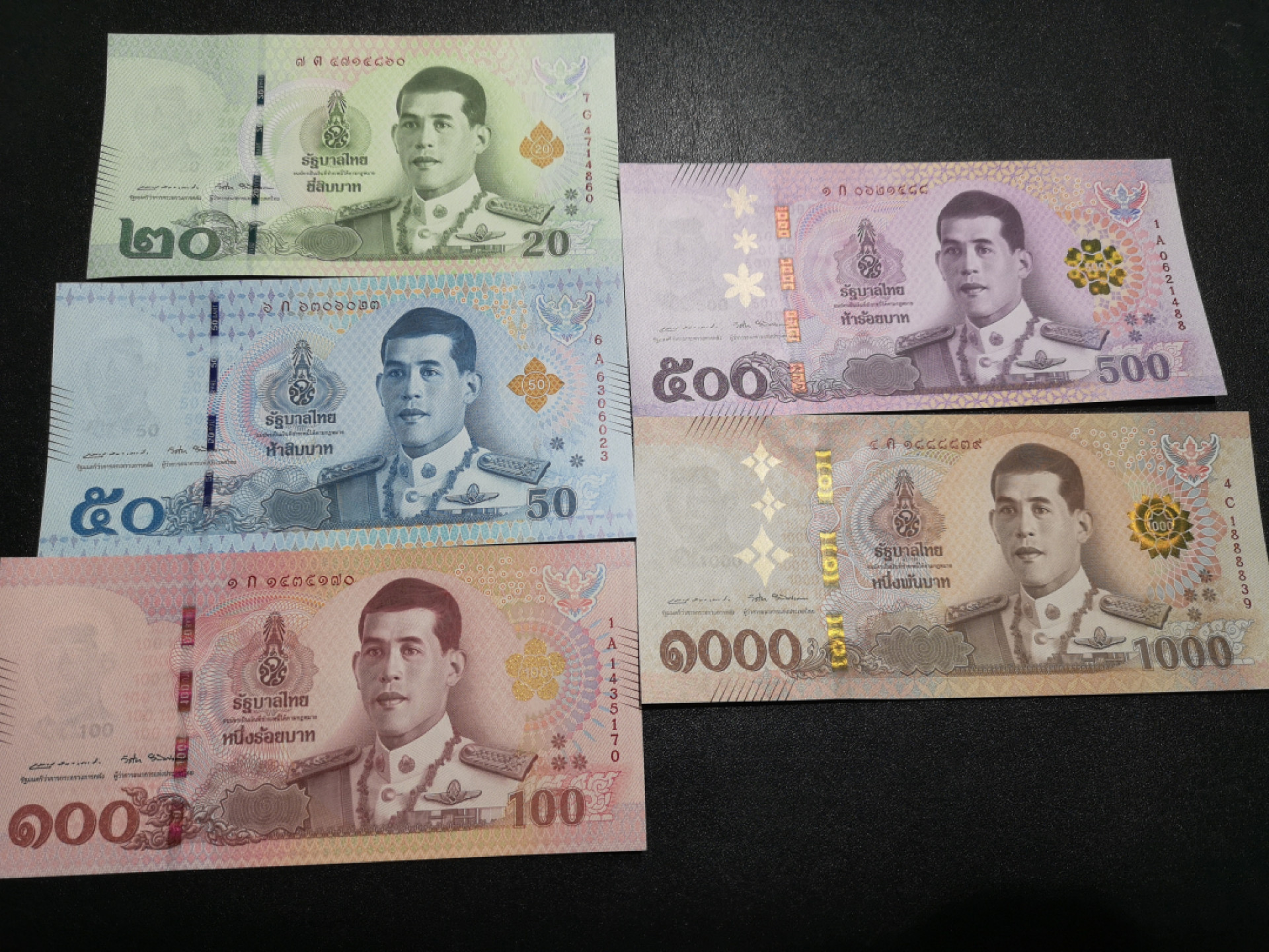 《外钞收藏家》第一百四十六期拍卖-超百件大拍场（本期106件） 泰铢 一套 5张 全新UNC