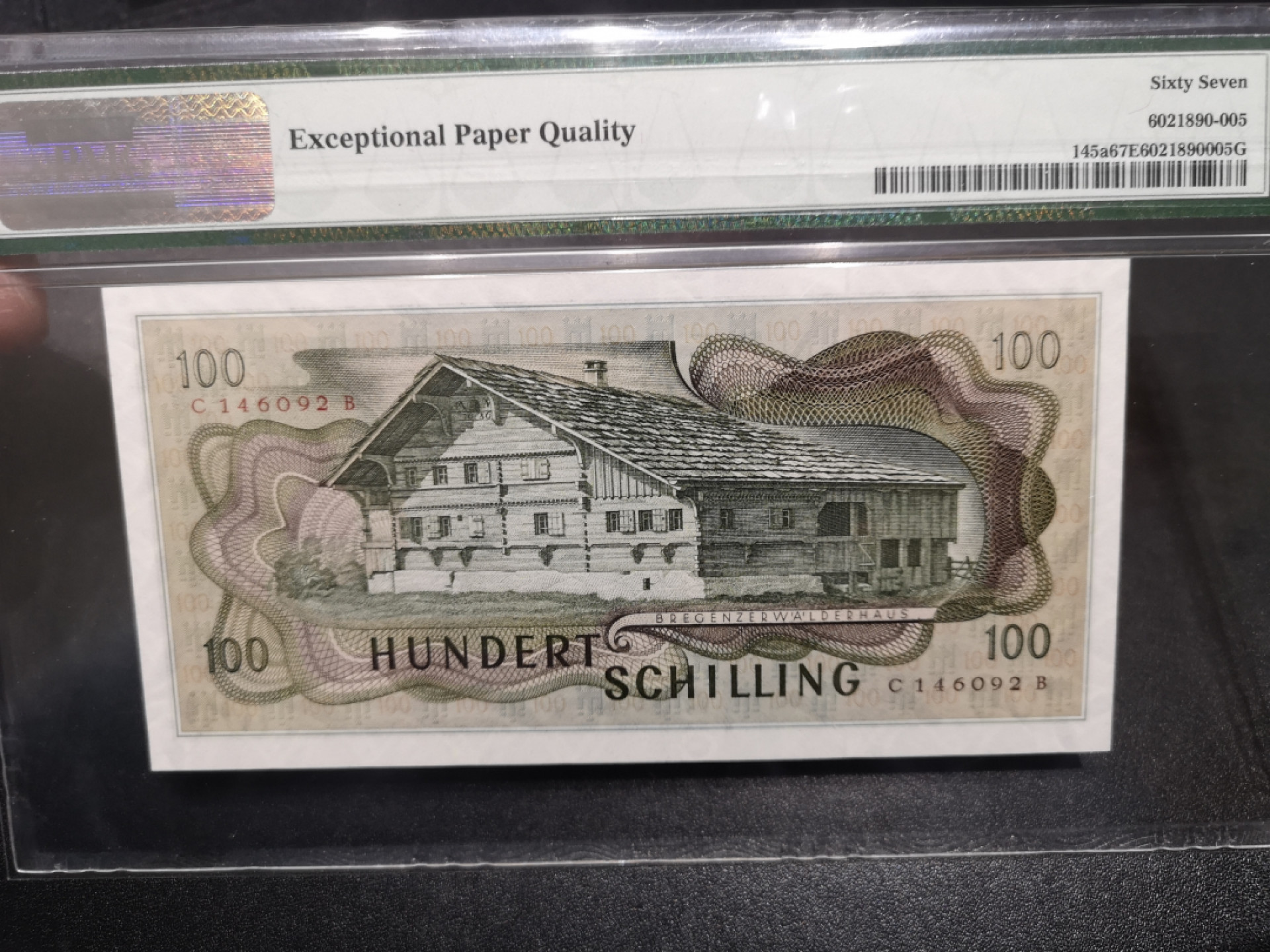 《外钞收藏家》第一百四十六期拍卖-超百件大拍场（本期106件） 1969年奥地利100先令 PMG67