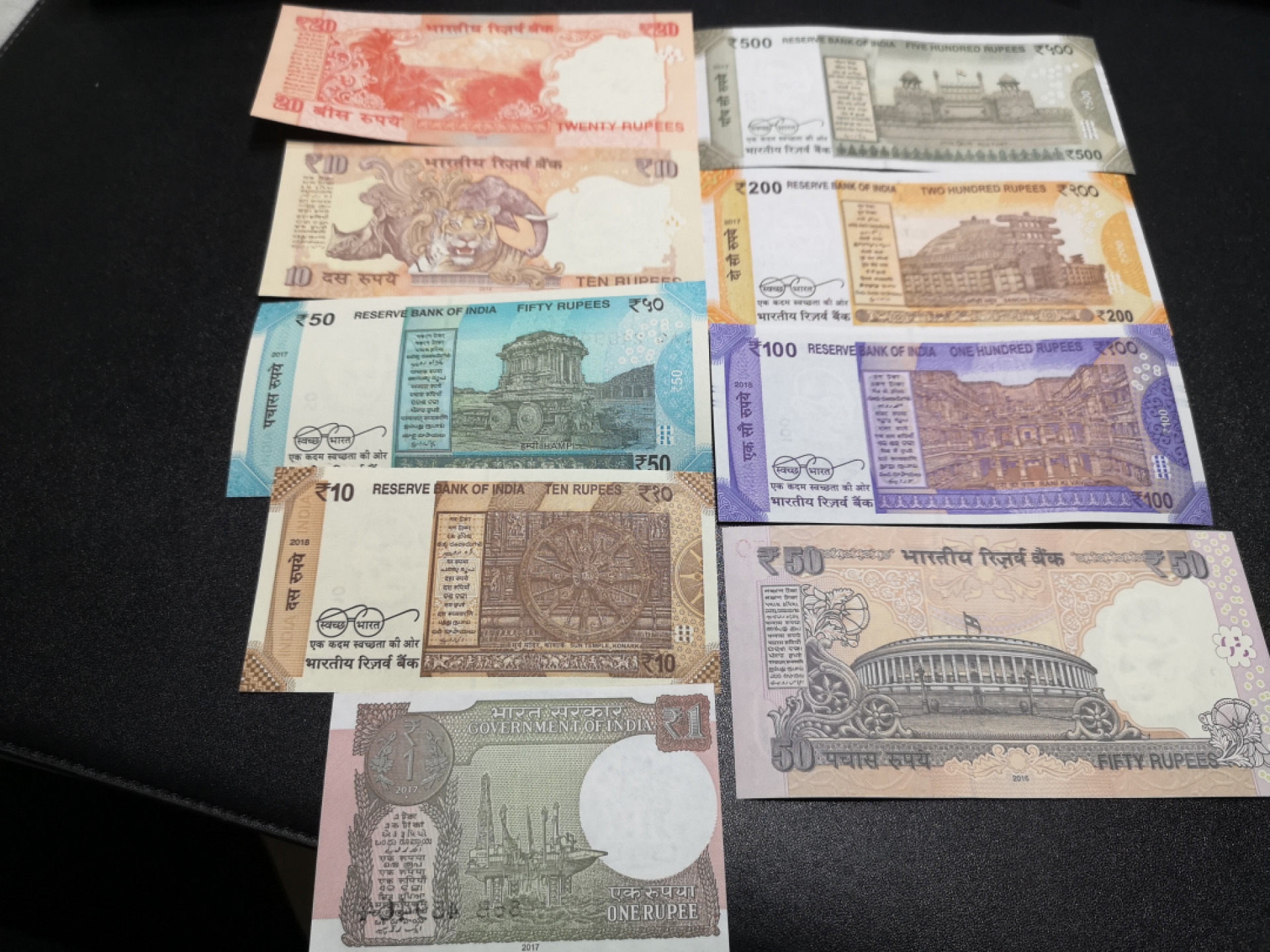 《外钞收藏家》第一百四十六期拍卖-超百件大拍场（本期106件） 印度 一套 共9张 全新UNC