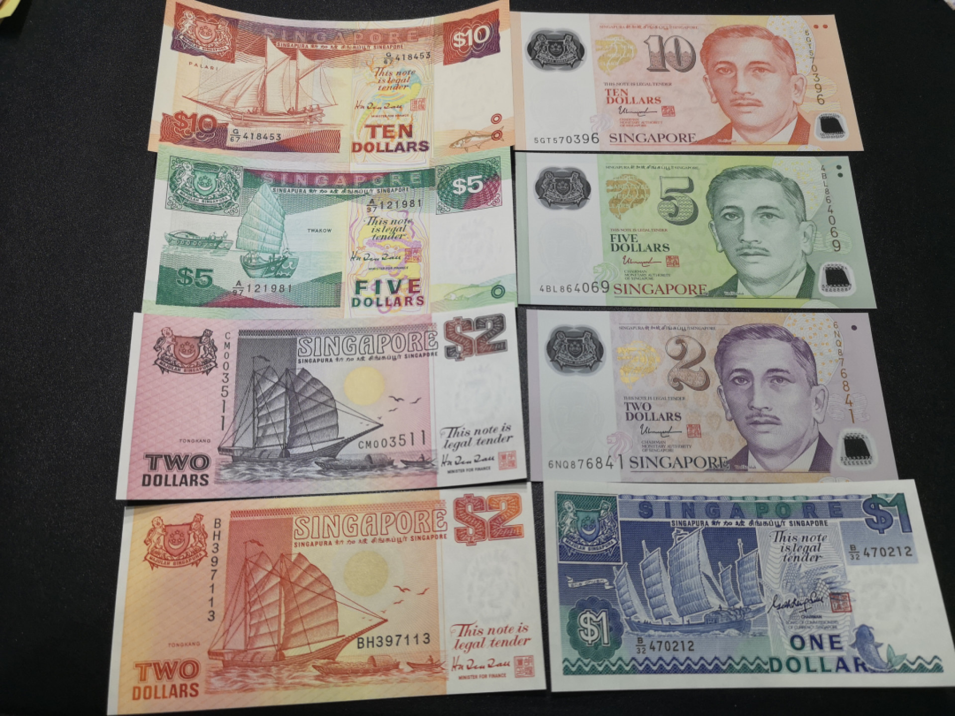 《外钞收藏家》第一百四十六期拍卖-超百件大拍场（本期106件） 新加坡船版、人像版 两个小套 8张 全新UNC