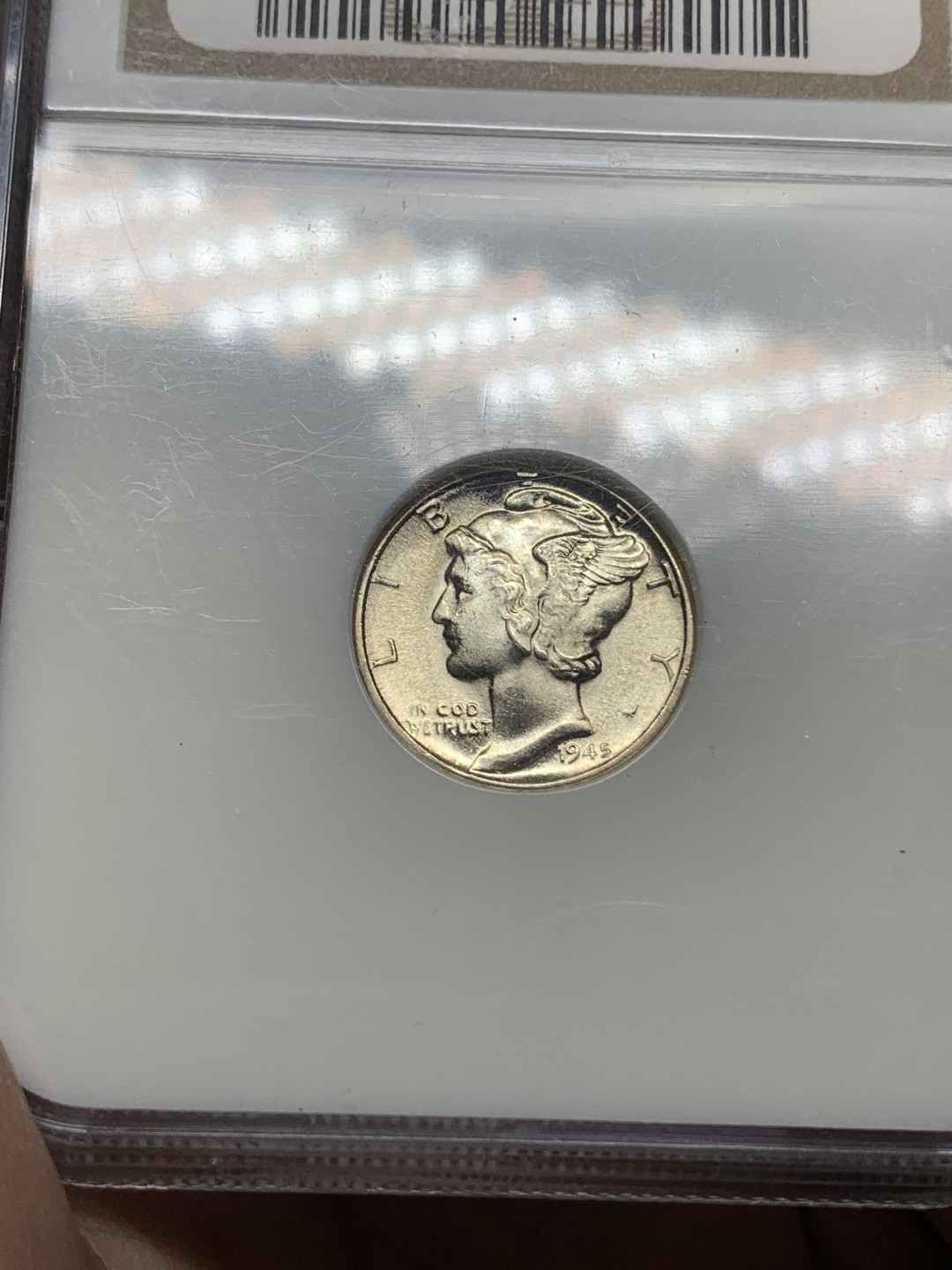 《竞宝斋》钱币微拍-第14场-本周日，周一2场连拍（全场顺丰包邮） NGC-MS66 美国 1945年 小飞侠 银币 FB=FULL BANDS，相对量少