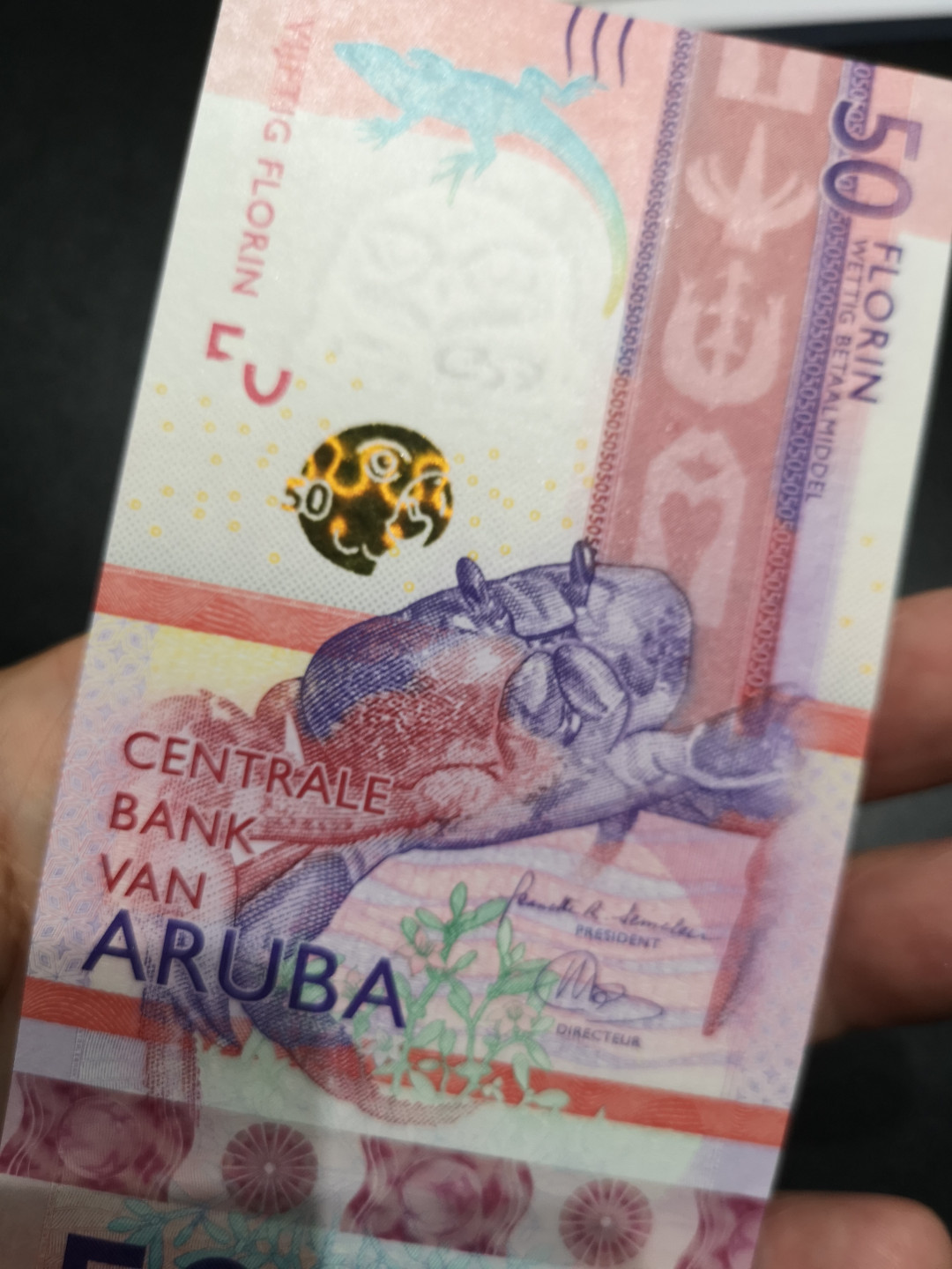 《外钞收藏家》第一百四十六期拍卖-超百件大拍场（本期106件） 2019年阿鲁巴50 A冠 全新UNC