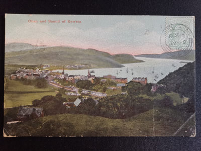 百年欧洲明信片精选场（全部有出处、方便收藏） - 英国1910年 奥班和克雷拉之声 实寄 厚纸