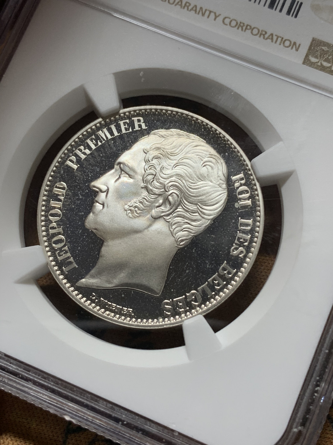 《竞宝斋》钱币微拍-第14场-本周日，周一2场连拍（全场顺丰包邮） 亚军 NGC-PF68 比利时 1848-R年 2.5法郎 银币 后铸PROOF 样币 非常稀少