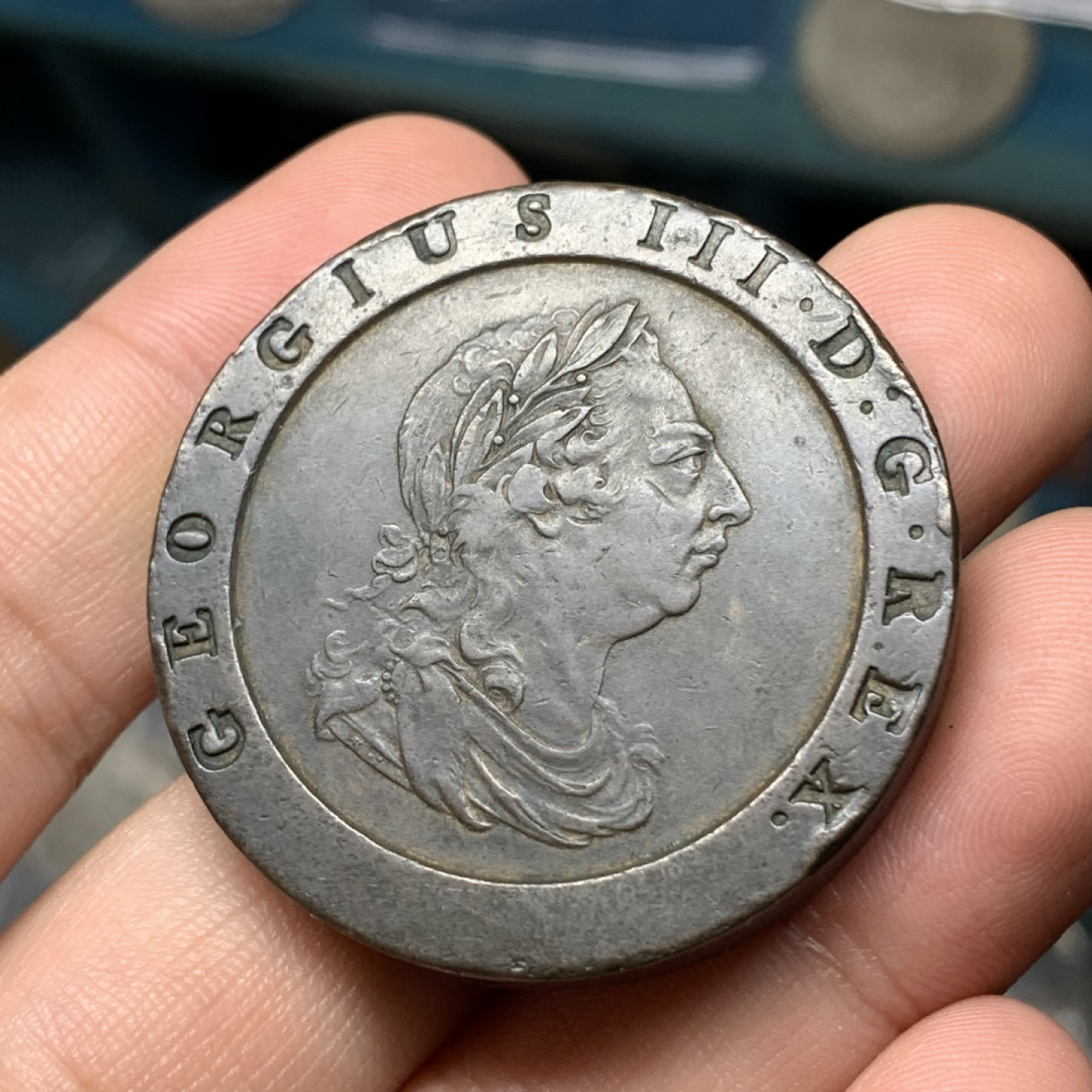 《竞宝斋》钱币微拍-第14场-本周日，周一2场连拍（全场顺丰包邮） 英国 1797年 2便士 大车轮 铜币