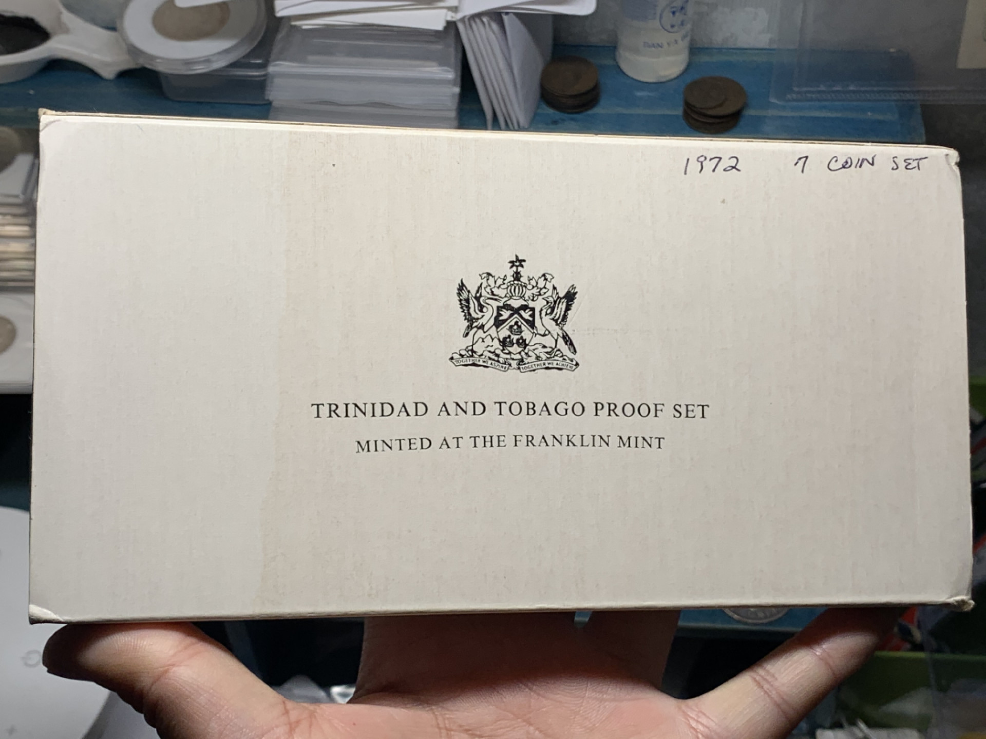 《竞宝斋》钱币微拍-第14场-本周日，周一2场连拍（全场顺丰包邮） 特立尼达和多巴哥1972年 含一枚银币29.70克