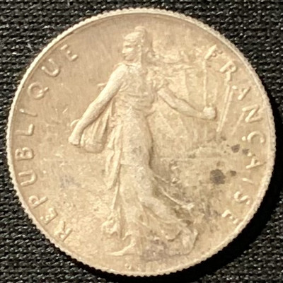 紫瑗钱币——第159期拍卖 - 法国 1918年 播种女神 50分 2.5克 0.835银