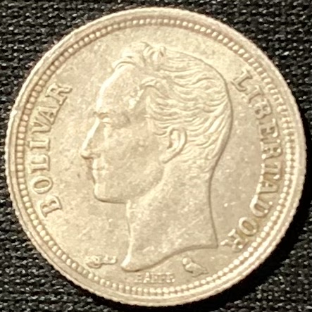 紫瑗钱币——第153期拍卖 委内瑞拉 1960年 玻利瓦尔 25分 0.835银 UNC