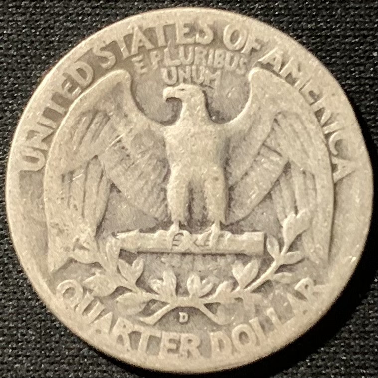 紫瑗钱币——第153期拍卖 美国 1942年 D版 华盛顿 25美分 1/4美元 6.25克 0.9银