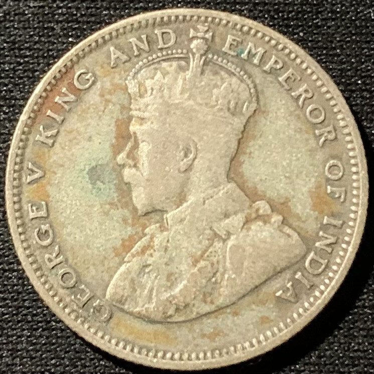 紫瑗钱币——第153期拍卖 海峡 1927年 乔治五世 20分 5.3克 0.6银