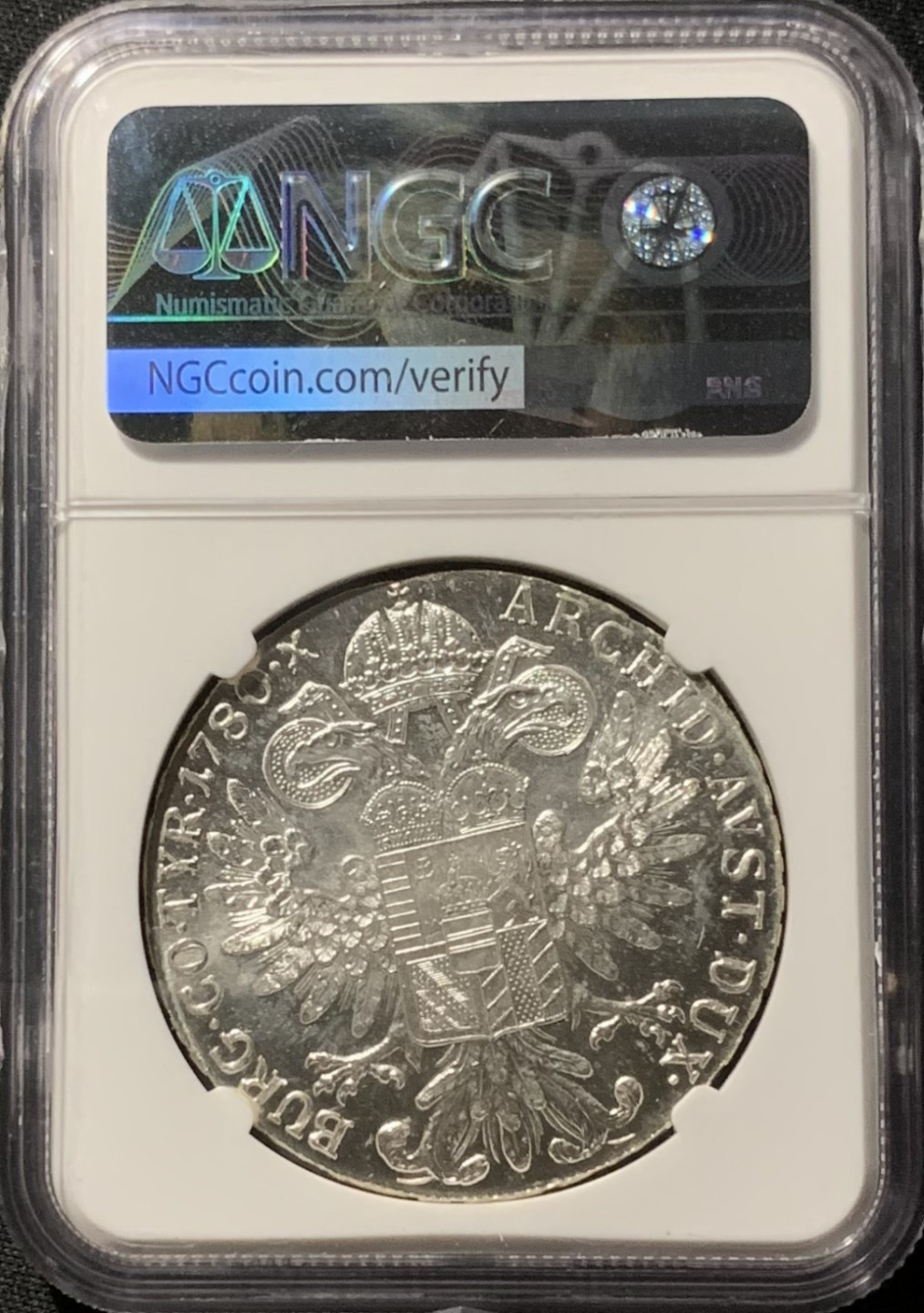 紫瑗钱币——第153期拍卖 奥匈帝国 1780年 特蕾莎·玛格丽特 1泰勒 大奶妈 银币 NGC MS64