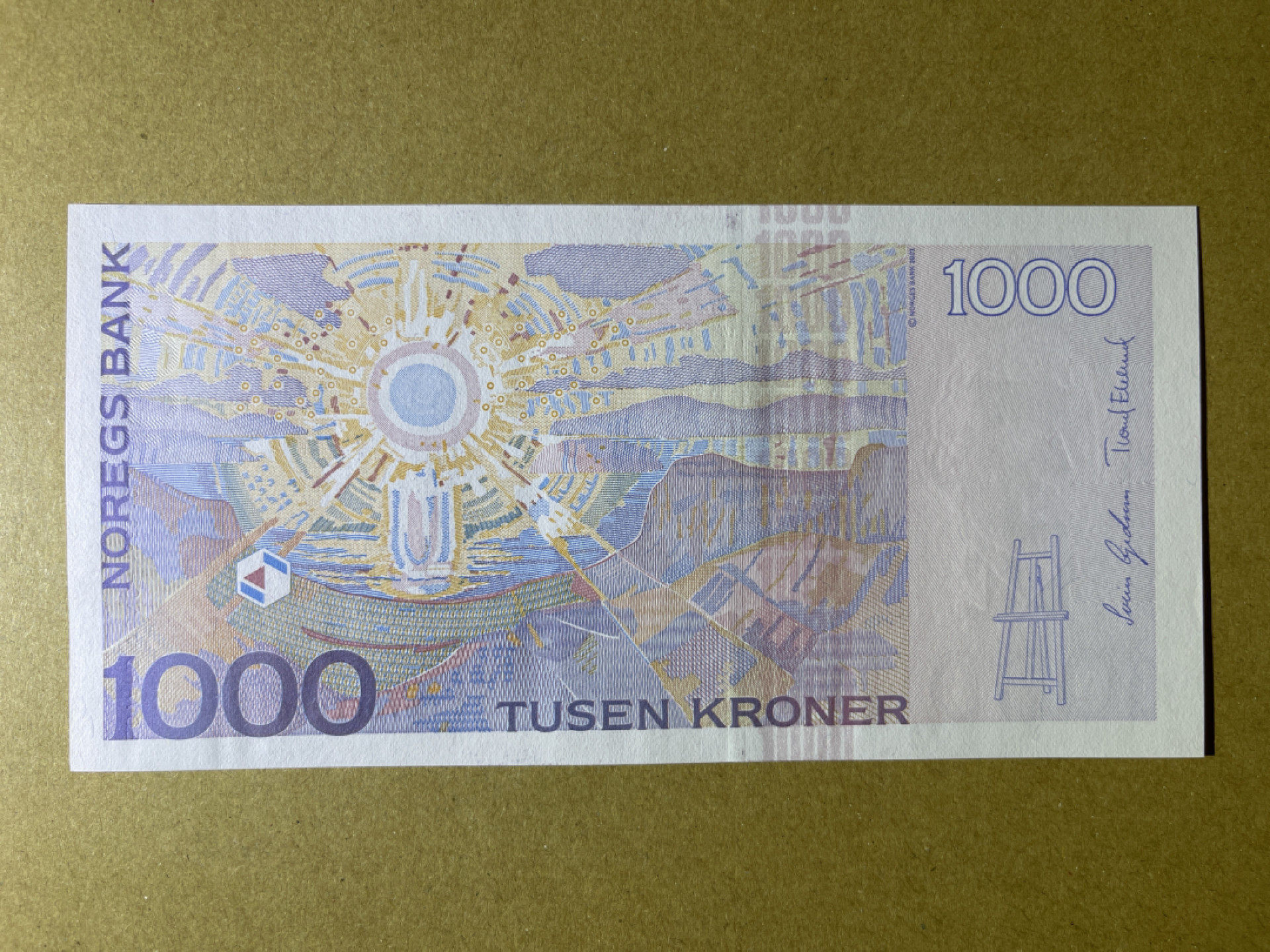 《张总收藏》42期—全新好钞 挪威1000克朗 UNC 2004年 P-52 挪威画家蒙克 
