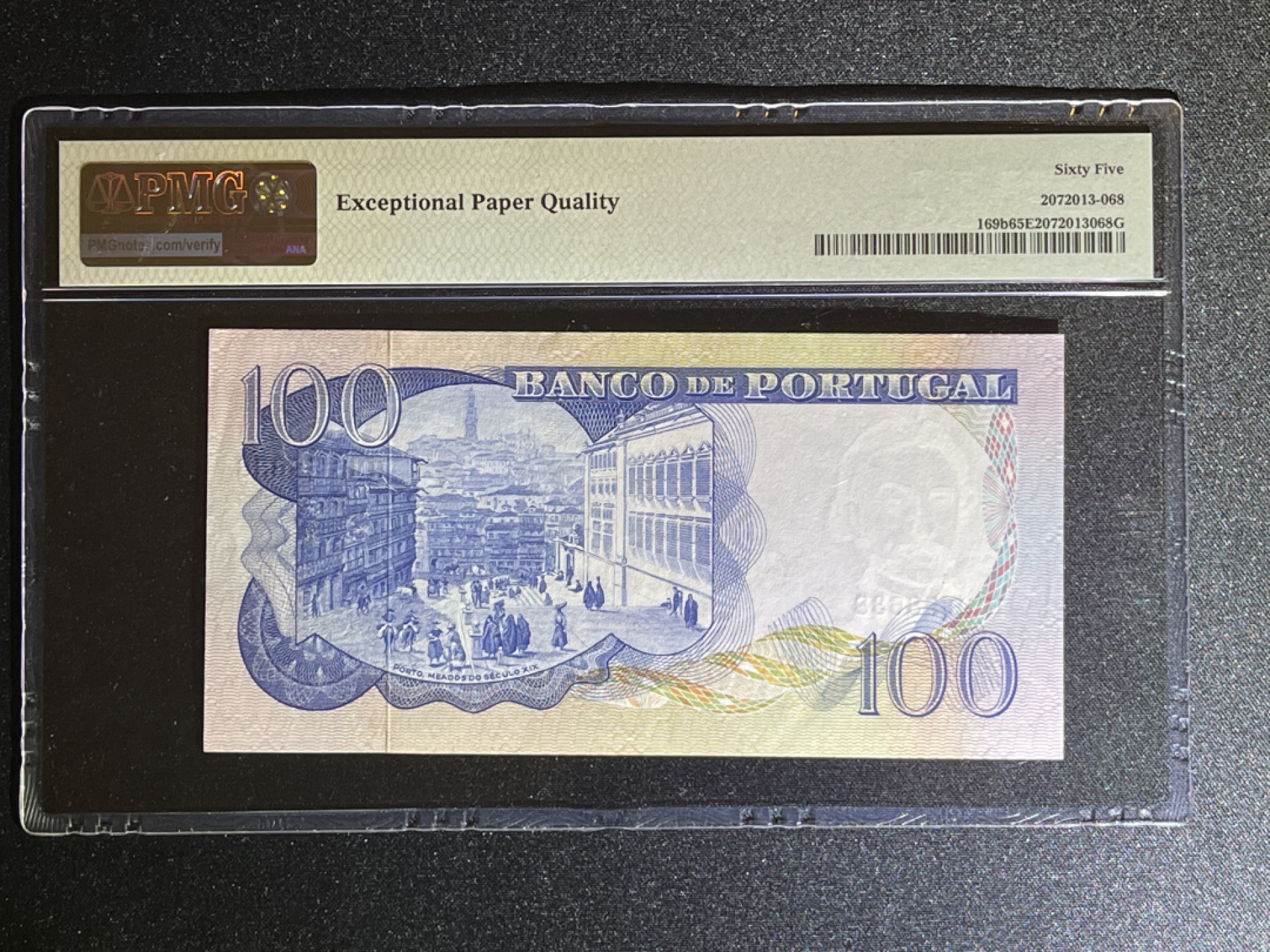 《张总收藏》42期—全新好钞 葡萄牙100埃斯库多 PMG65E 1978年