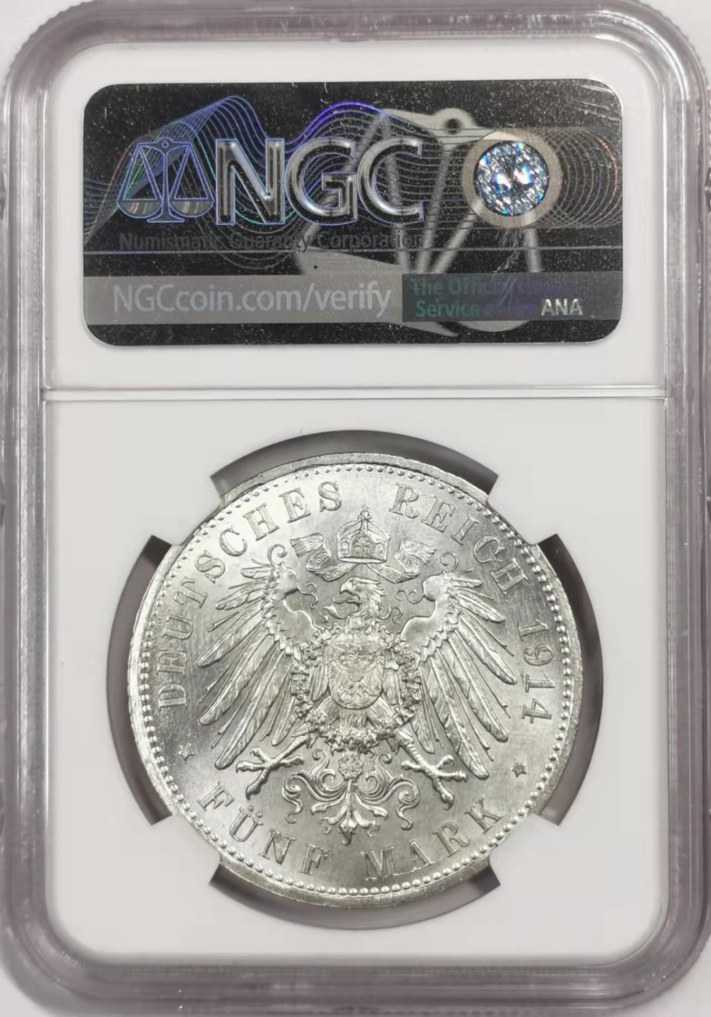 凡希社世界钱币微拍第一百七十八期 1914A德国5马克大银NGC-UNCD