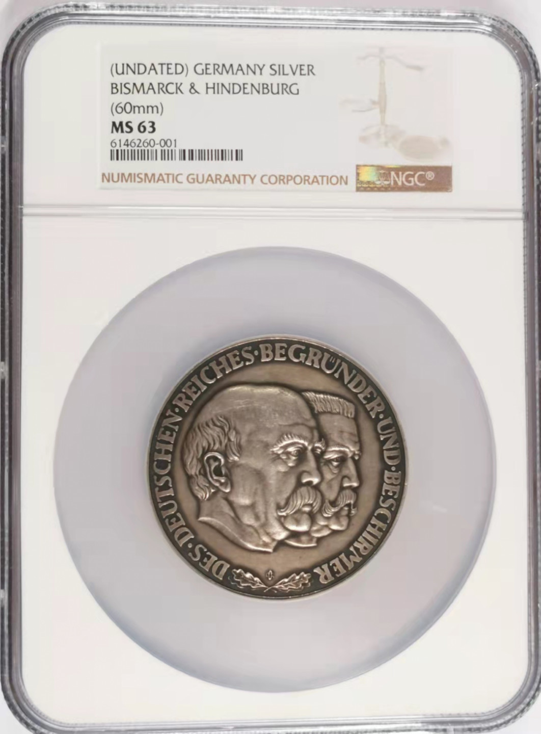 凡希社世界钱币微拍第一百七十八期 1930德国俾斯麦与兴登堡纪念大银章NGC-MS63
