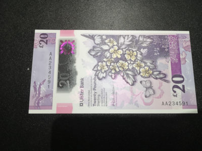 《外钞收藏家》第一百四十七期拍卖连拍第一场（98件） - 2019年北爱尔兰20镑 首发AA冠 全新UNC