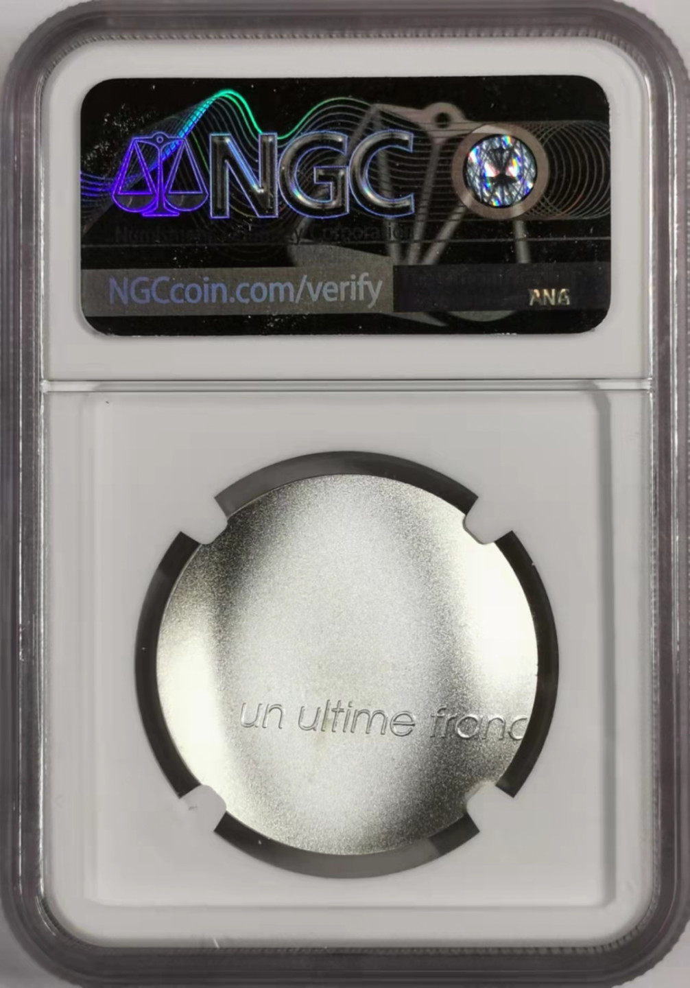 凡希社世界钱币微拍第一百七十八期 2001法国最后的法郎波浪型银币NGC-MS68Matte