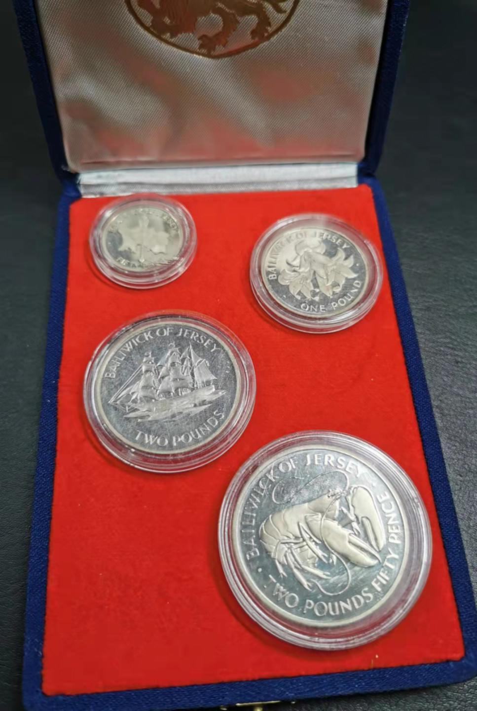 凡希社世界钱币微拍第一百七十八期 1972泽西岛全银精铸PS原盒好品