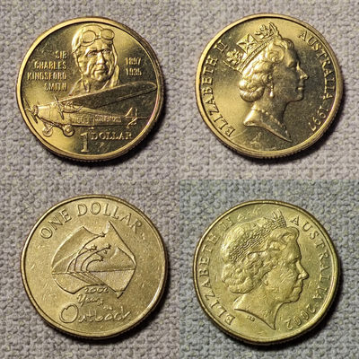 0起1加-纯粹捡漏拍-50场 - 澳大利亚1986-2002年1元纪念币6枚一组