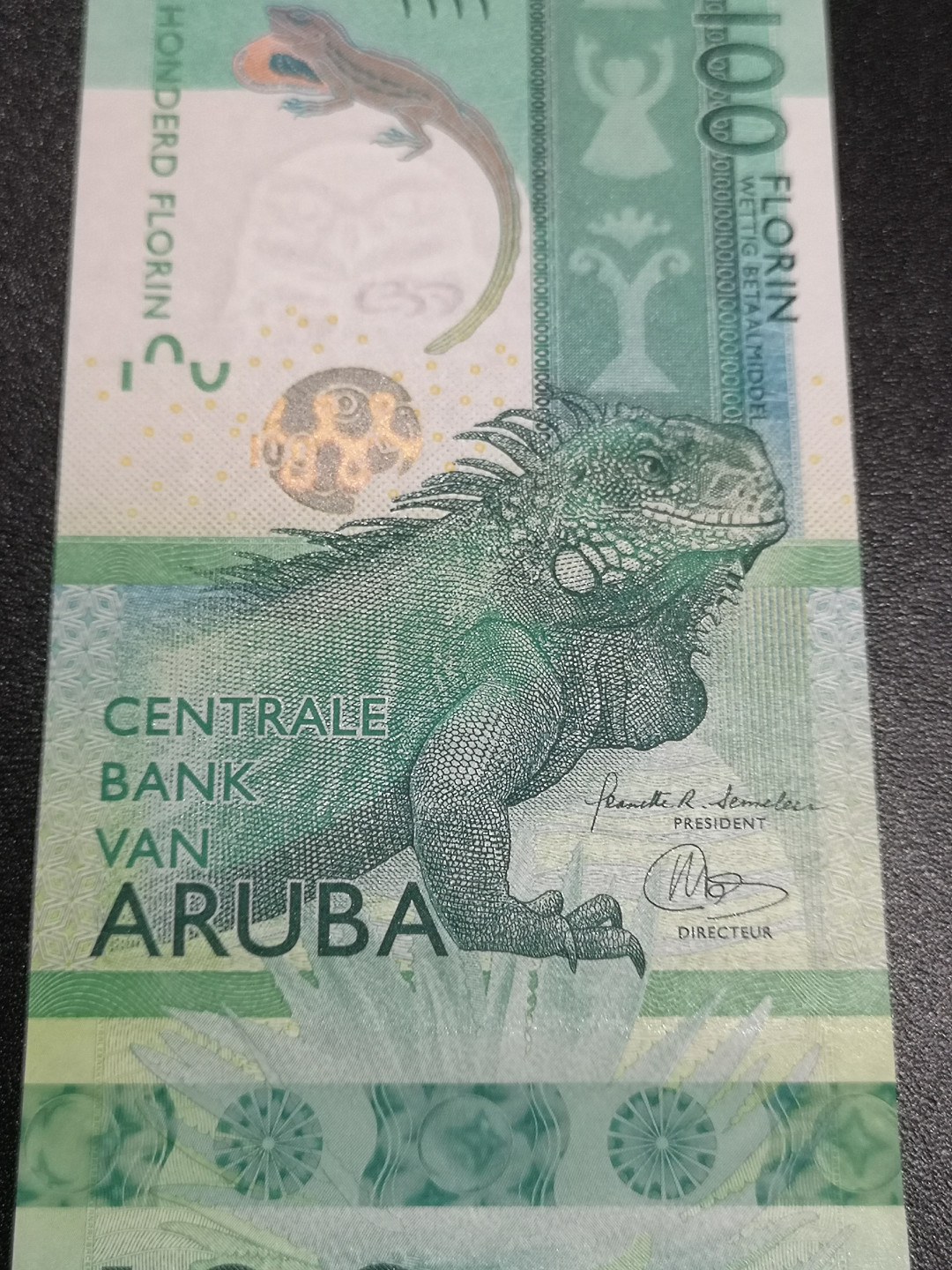 《外钞收藏家》第一百四十七期拍卖连拍第一场（98件） 2019年阿鲁巴100 A冠 全新UNC