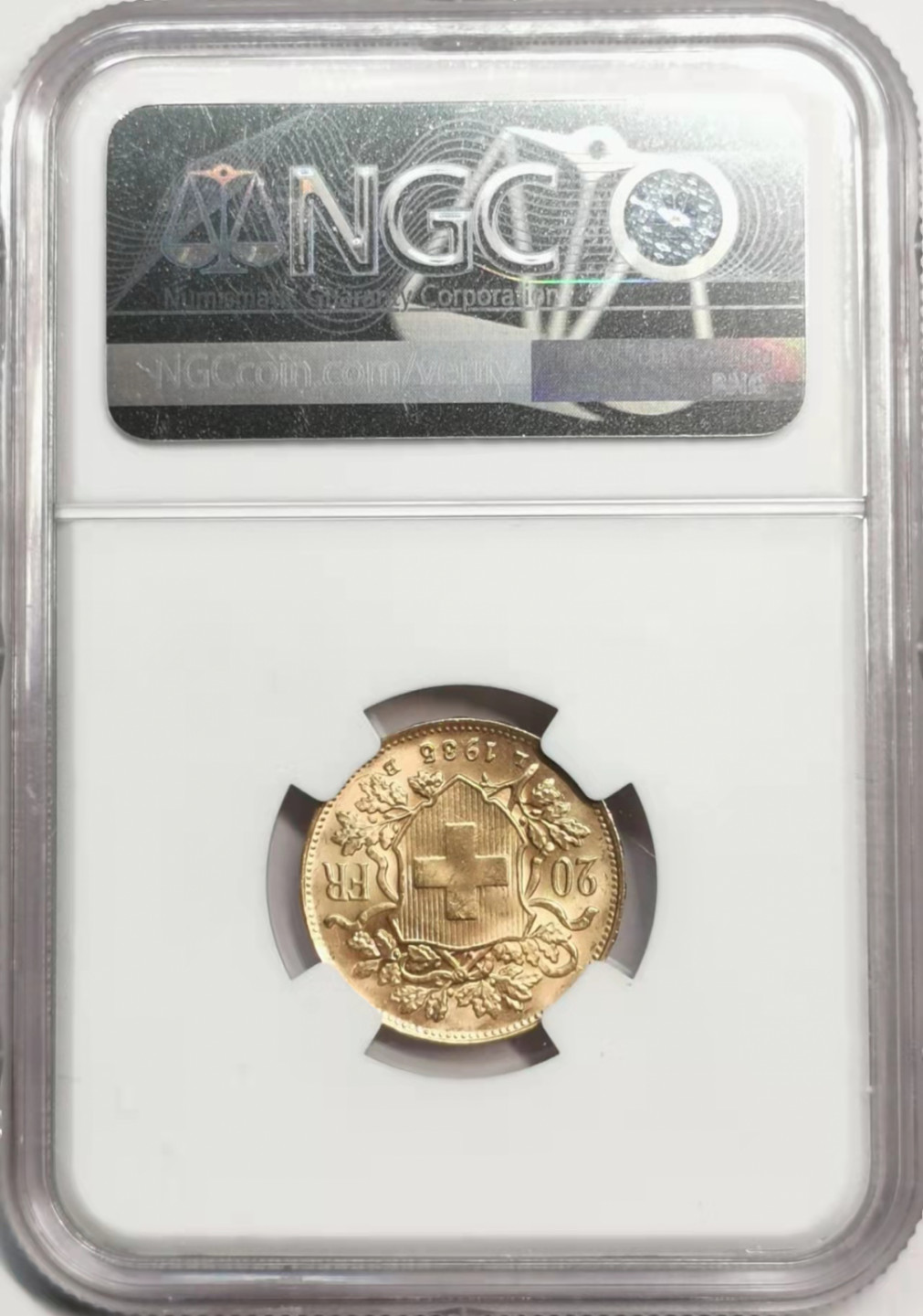 凡希社世界钱币微拍第一百七十八期 1936lb瑞士20法郎金币NGC-MS65高分收藏级！