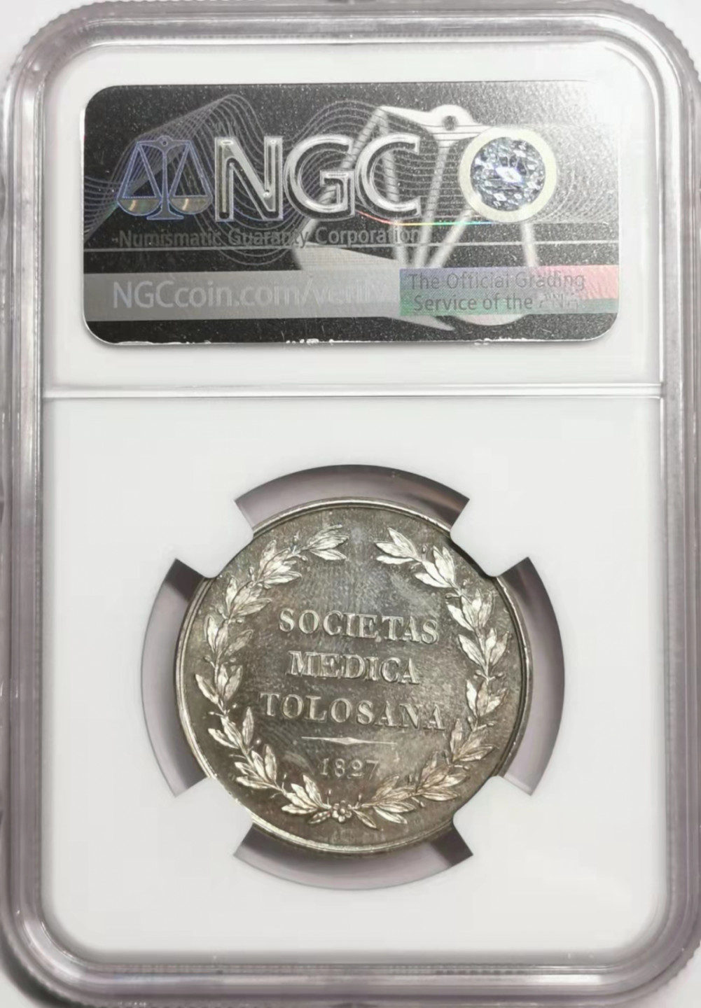 凡希社世界钱币微拍第一百七十八期 1827图卢兹医学会纪念银章NGC-MS64