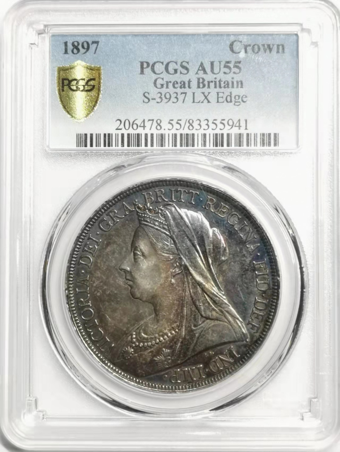 凡希社世界钱币微拍第一百七十八期 1897英国批纱马剑PCGS-AU55黑彩