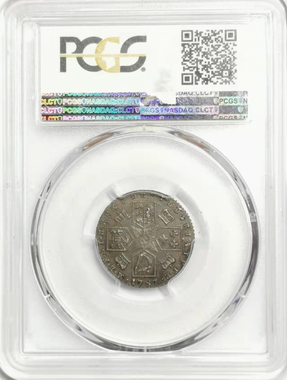 凡希社世界钱币微拍第一百七十八期 1787英国乔三6便士银PCGS-AU58