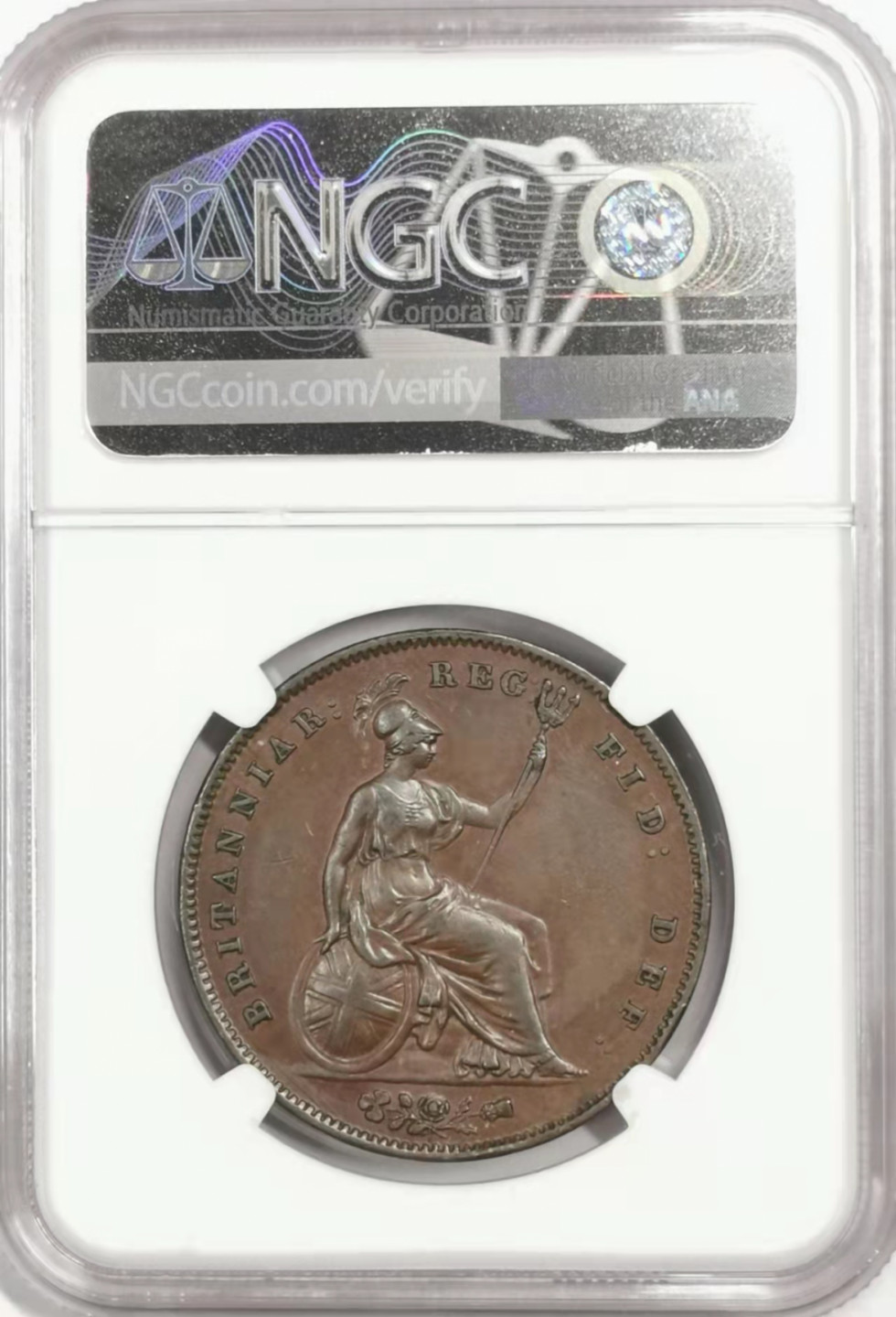 凡希社世界钱币微拍第一百七十八期 1858/6英国小维便士大铜NGC-AU58