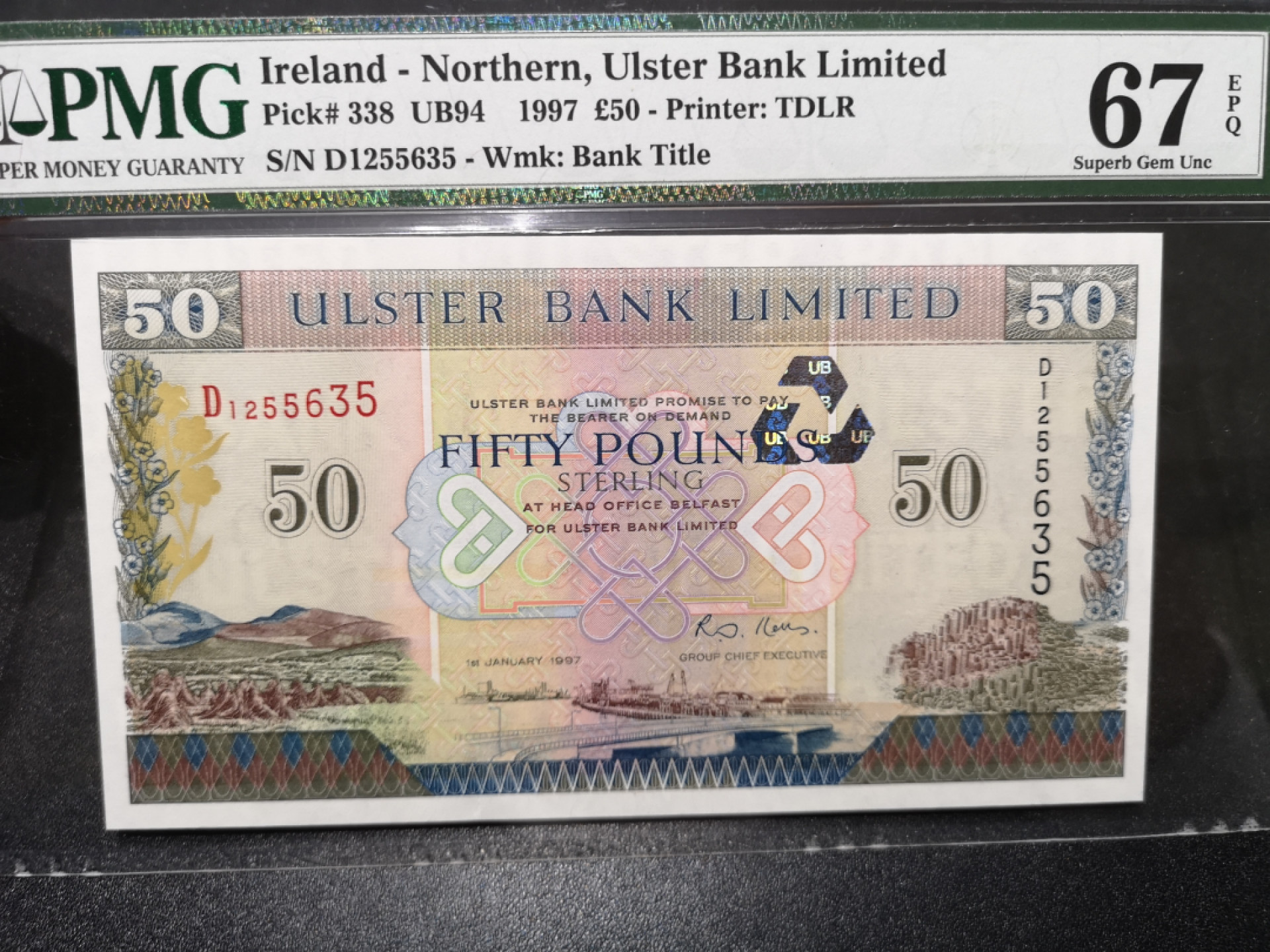 《外钞收藏家》第一百四十七期拍卖连拍第一场（98件） 1997年北爱尔兰50镑 PMG67 无47