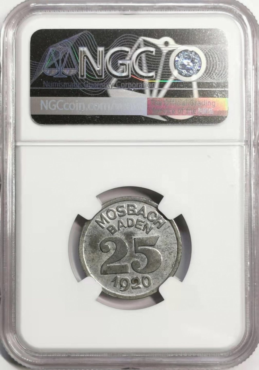 凡希社世界钱币微拍第一百七十八期 1920德国紧急状态25芬尼铁币NGC-MS63