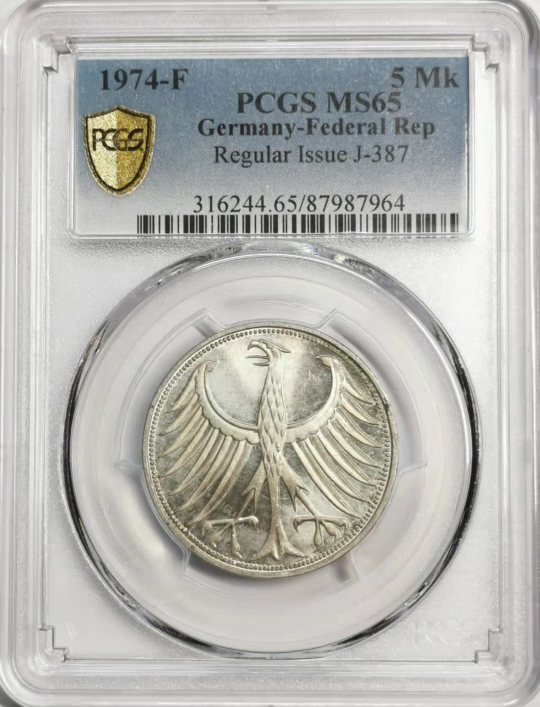 凡希社世界钱币微拍第一百七十八期 1974f西德5马克银币PCGS-MS65