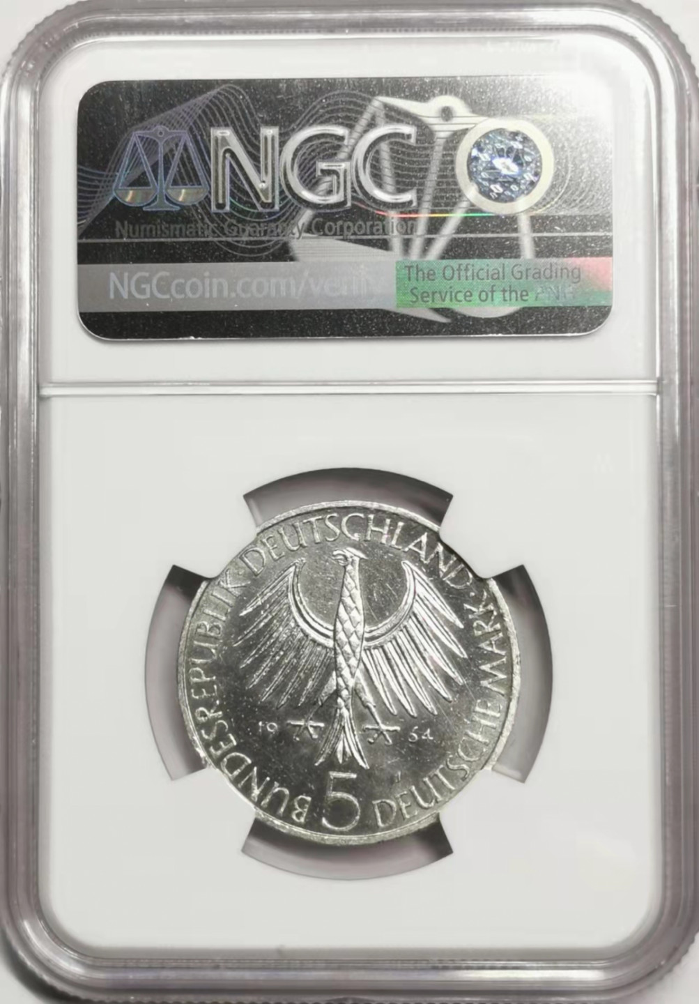 凡希社世界钱币微拍第一百七十八期 1964j西德费希特5马克NGC-MS63