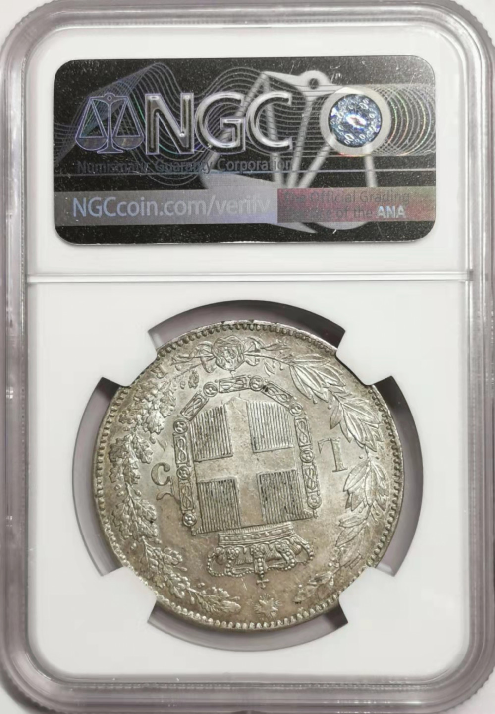 凡希社世界钱币微拍第一百七十八期 1879意大利翁贝托5里拉大银NGC-MS61