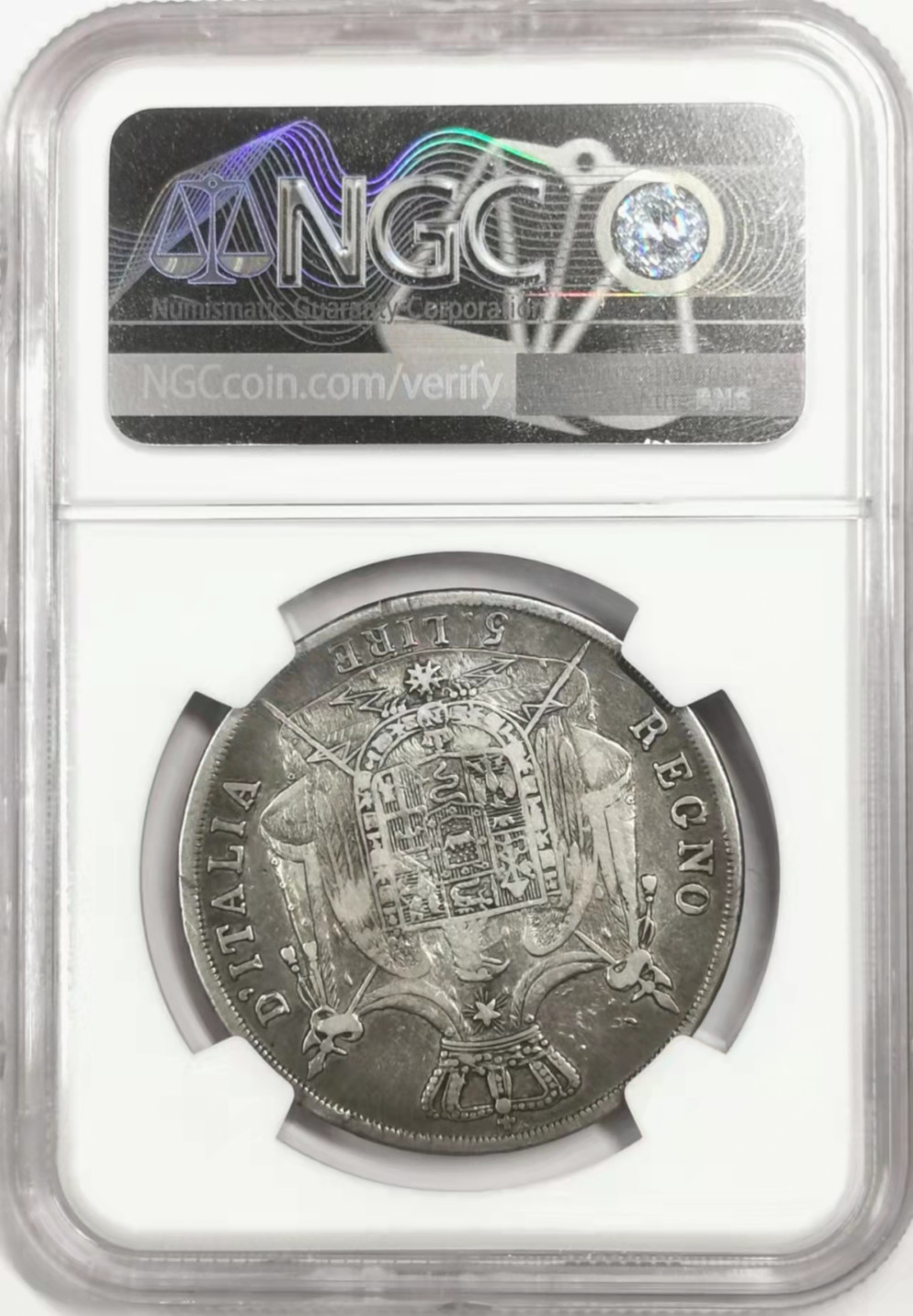 凡希社世界钱币微拍第一百七十八期 1809意大利王国5里拉大银NGC-VFD