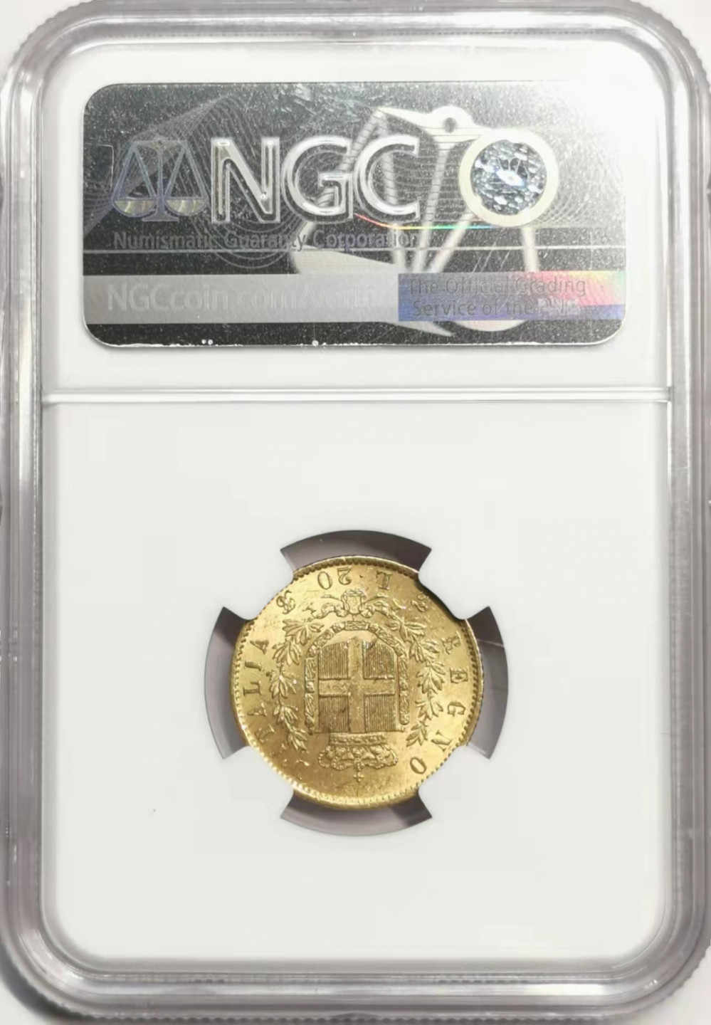 凡希社世界钱币微拍第一百七十八期 1862t意大利20里拉金币NGC-MS62