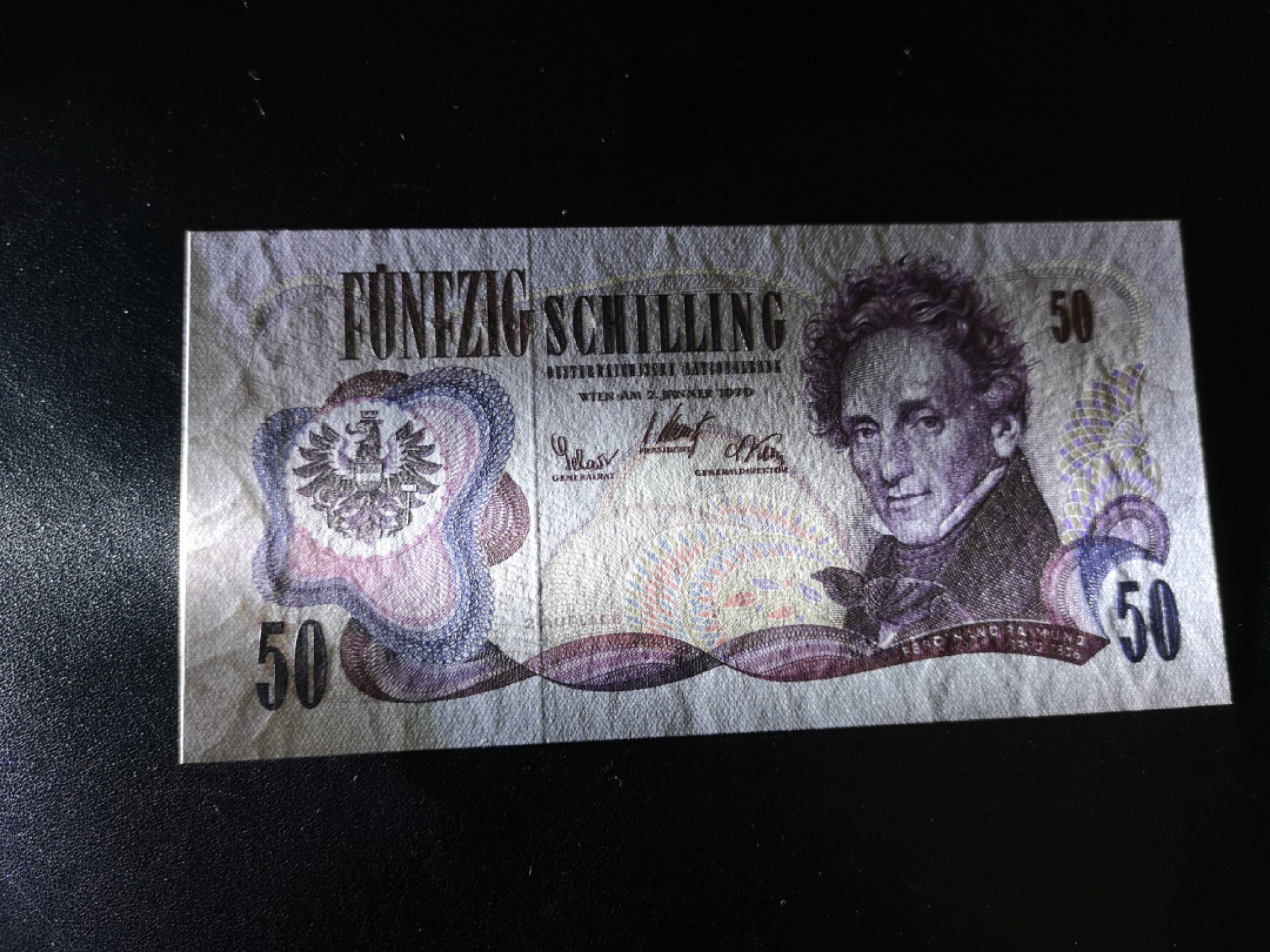 《外钞收藏家》第一百四十七期拍卖连拍第一场（98件） 1970年奥地利50先令 全新UNC