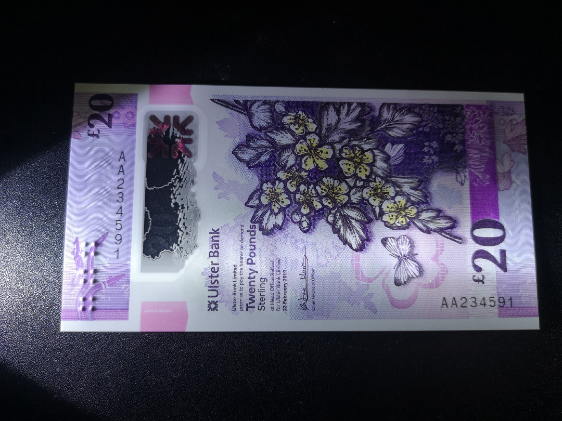 《外钞收藏家》第一百四十七期拍卖连拍第一场（98件） 2019年北爱尔兰20镑 首发AA冠 全新UNC