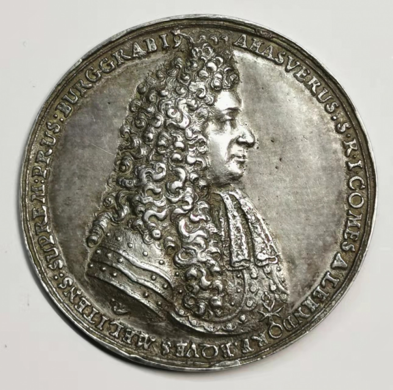 凡希社世界钱币微拍第一百七十八期 稀！十七世纪普雷斯堡国王与王后纪念大银章AU 直径54mm 51.28克