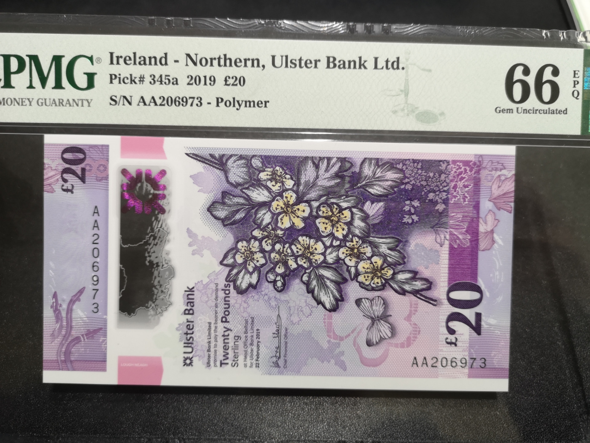 《外钞收藏家》第一百四十七期拍卖连拍第一场（98件） 2019年北爱尔兰20镑 AA冠 PMG66