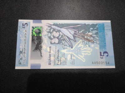《外钞收藏家》第一百四十七期拍卖连拍第一场（98件） - 2018年北爱尔兰5镑 首发AA冠 全新UNC