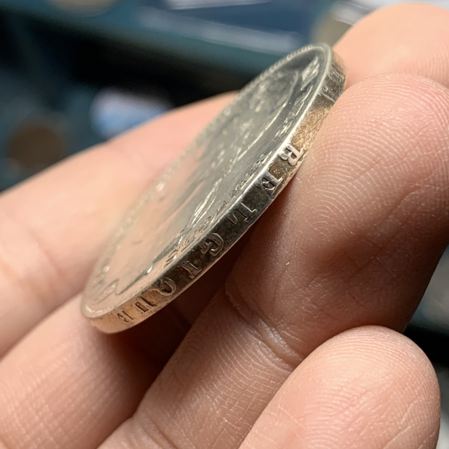 《竞宝斋》钱币微拍-第15场-本周日，周一2场连拍（全场顺丰包邮） 1849年 比利时花冠  5法郎 大银币 稀少品种 25克 900银