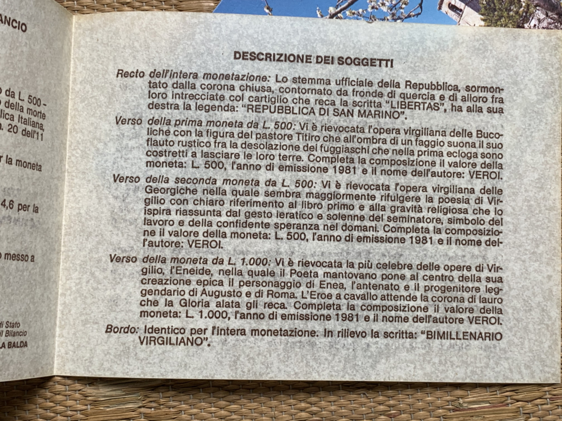 《竞宝斋》钱币微拍-第15场-本周日，周一2场连拍（全场顺丰包邮） 原盒证书 圣马力诺1981年 500/500/1000里拉 维吉尔逝世200周年纪念 银币 总重量36.6克 83.5%银